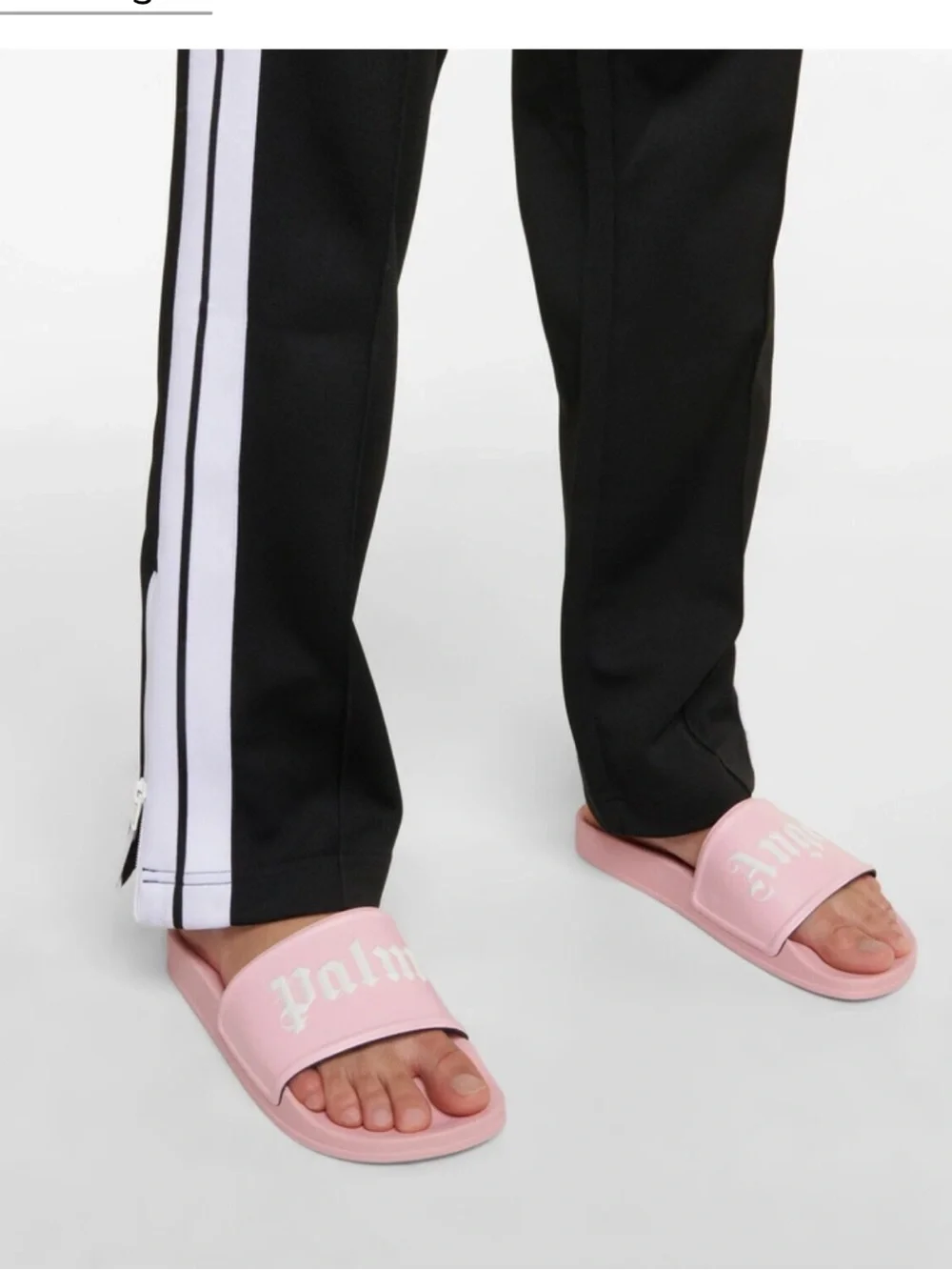Palm Angels Pink Logo Slide Sandals